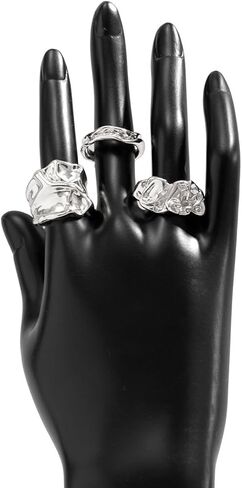 Chunky Gold Rings Set for Women Stacking Finger Rings Knuckle Rings Silver Statement Rings Set Punk Jewelry in Kuwait