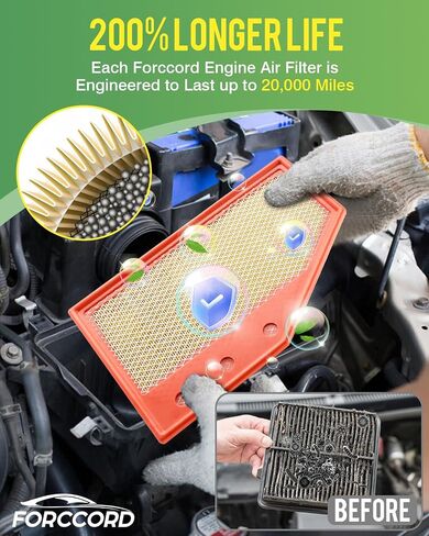 2-Pack Engine Air Filter Fits for 2023-19 Cadillac XT4, 2022-16 Chevrolet Malibu, 2023-21 Buick Envision, 2020-18 Regal Sportback, 2020-18 Regal TourX Air Filter Replacement Car Accessories in Saudi Arabia