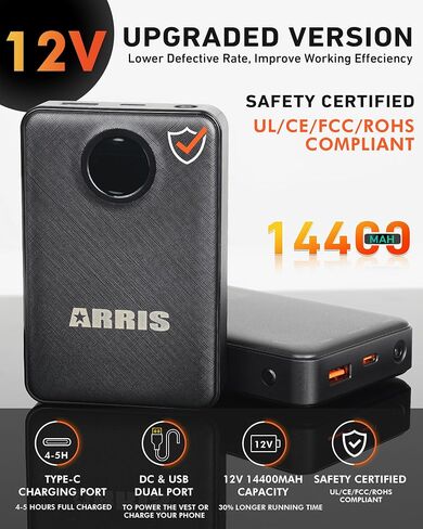 ARRIS Graphene-Enhanced Heated Vest with Patented Size Adjustable Design For Men and Women in Saudi Arabia
