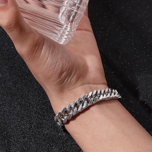 Ritach الفولاذ المقاوم للصدأ الكوبية سلسلة سوار للرجال النساء عرض كبح سلسلة أساور عرض 3/6/8/11 ملم العرض، 7.5/8/8.5 بوصة الرجال المجوهرات الهدايا (الكوبي 8.5) in Kuwait