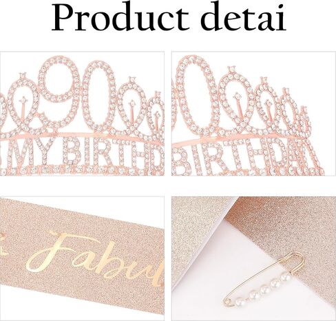 16th Birthday Decorations for Girls 16th Rose Gold Birthday Headband Great Gift for Trendy 16 Years Old Girls Princess Tiara Hair Accessories for Girls Happy Birthday Party Favors in Saudi Arabia