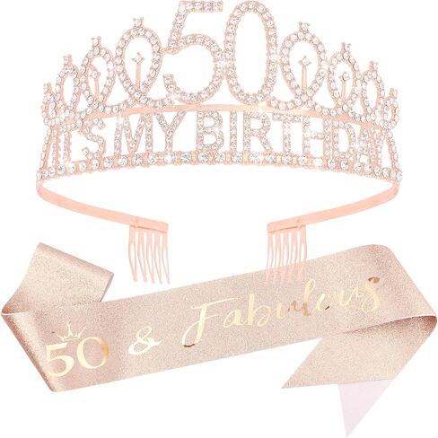 16th Birthday Decorations for Girls 16th Rose Gold Birthday Headband Great Gift for Trendy 16 Years Old Girls Princess Tiara Hair Accessories for Girls Happy Birthday Party Favors in Saudi Arabia