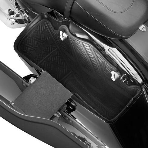 Harley Saddlebag Liners Organizer 2 In 1 For 14-21 OEM Standard Saddlebags Lining Cvo Tapered 2021 Street Glide Saddle Bag Stretched Carpet Inserts, Black in Saudi Arabia