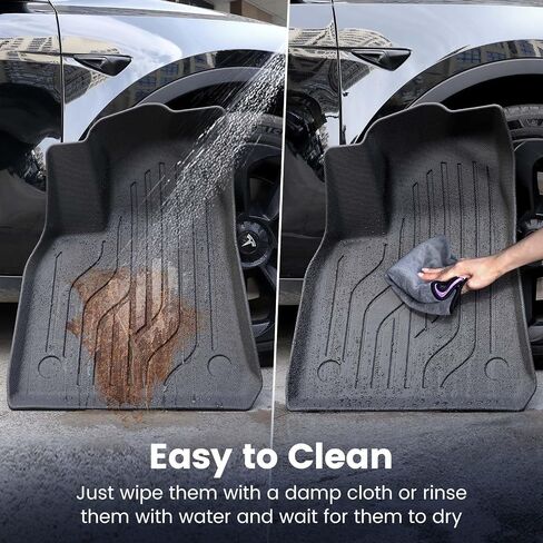 Floor Mats for Tesla Model Y 2021-2023 2024, 6 Pcs Mats Custom Fit All Weather, Waterproof TPE Interior Cargo Liner & Front & Rear Trunk Mats with Anti-Slip for Model Y 5-Seater (Not Fit 7-Seat) in Saudi Arabia