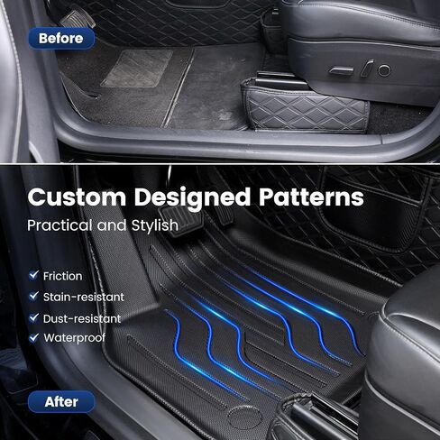 Floor Mats for Tesla Model Y 2021-2023 2024, 6 Pcs Mats Custom Fit All Weather, Waterproof TPE Interior Cargo Liner & Front & Rear Trunk Mats with Anti-Slip for Model Y 5-Seater (Not Fit 7-Seat) in Saudi Arabia