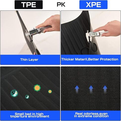 سجادات أرضية Naibeve لسيارة Honda Passport 2019-2023 2024 - جميع الأحوال الجوية لسيارة Honda Passport سجادة أرضية XPE بطانات سجادة البضائع الأمامية والخلفية والملحقات الداخلية المقاومة للماء in Kuwait