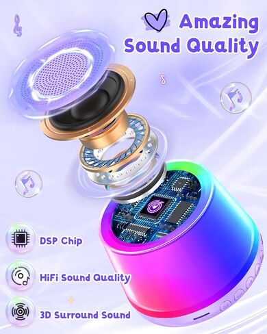 آلة كاريوكي صغيرة للأطفال، مكبر صوت بلوتوث محمول مع 2 ميكروفونات لاسلكية وإضاءة LED، هدايا عيد ميلاد للفتيات بعمر 4 5 6 7 8 9 10 11 12 عامًا، ألعاب آلة كاريوكي للأطفال، وردي in Saudi Arabia