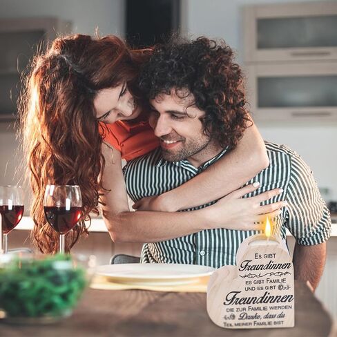 حامل شموع على شكل قلب، حامل شمعدان خشبي مقاس 4 بوصات مع مقولة، هدايا لصديقتك، وأعياد الميلاد، والزفاف، والذكرى السنوية in Kuwait