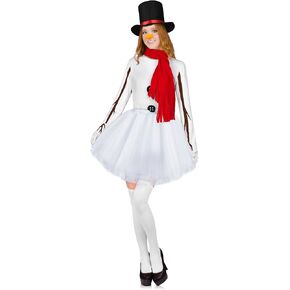 Snowman Costume Ladies Snowman Costume Set Snowman Plush Role Play Costume Tutu Dress Socks Hat Scarf