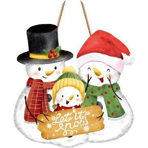 TOARTI Christmas Wood Sign Christmas Snowman Door Sign Let It Snow Wall Decor Christmas Holiday Decoration Merry Christmas Wooden Hanging Ornaments