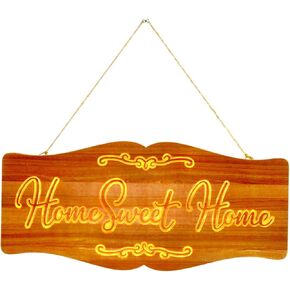 Home Sweet Home Sign with Led Light, Rustic Wooden Welcome Sign, Large Farmhouse Wall Plaque Home Wall Hanging for Bedroom, Living Room, Wedding (Rustic, Medium)