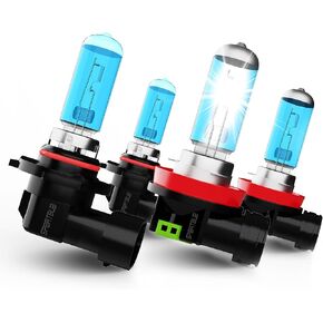 Headlight Bulbs Compatible With Ford F-150 2015-2023 halogen Light Bulb,9005/H10/HB3 High Beam+ H11/H8/H9 Low Beam Halogen Light Bulb,Pack of 4