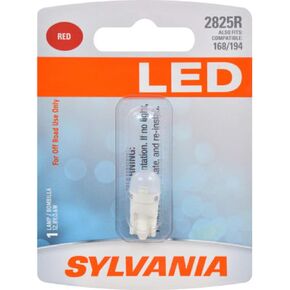 SYLVANIA - 2825 T10 W5W LED Red Mini Bulb - Bright LED Bulb, Ideal for Interior Lighting (Contains 1 Bulb)