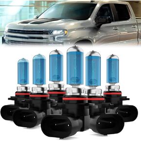 Headlight Bulbs Compatible With Chevrolet Silverado 2500 2015-2018, 9005 High Beam + H11 Low Beam + H16 Fog Lights Halogen Light Bulb, Super Bright 6000K White, Plug and Play, Pack of 6