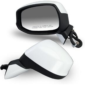 Passenger Side Mirror Compatible with Honda Civic 2012 2013 2014 Rear View Mirror with Power Glass,Non-Heated Manual Folding White