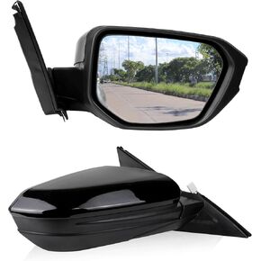 KAKSEY Right Passenger Side Power Door Mirror Fit for Honda Civic 2016 2017 2018 2019 2020 2021, Power Adjusted Glass/Manual Folding/Black Painted/Non-heated Rearview Mirror Replace HO1321283 (3 Pins)