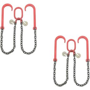 Mytee Products Grade 80 V Bridle Chain, Tow Recovery G80 3/8" x 3' Chain 7100# Lbs, Two 15" J-Hook & Eye Cradle Grab Hook in Saudi Arabia