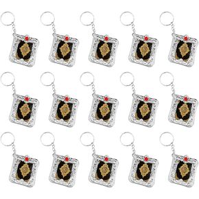 15PCS Mini Quran Keychain, Mini Islamic Keychain, Miniature Pendant Book Keyring, Small Muslim Keychains