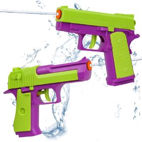 2 Pack Water Gun Squirt Guns for Kids - Mini Water Blaster Soaker 100cc Capacity Water Pistol Toys, Ideal Summer Gifts for Swimming Pool Beach Outdoor Water Toys for Boys Girls (Blue Gray) in Kuwait