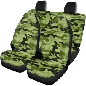Modysero Set of 4 Car Seat Covers Red Leopard Print Universal Auto Front Seats Protector Overall Surrounded Decor Universal Auto Stretch Elastic Fits for Car SUV Sedan Truck