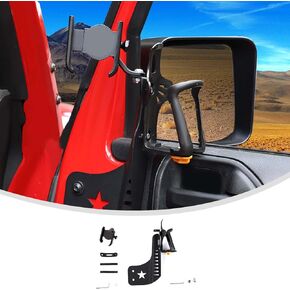 Linskip Door Cup Holder Expander Compatible with Jeep Wrangler JK JKU 2011-2017, 2 in 1 Multi-Function Cell Phone Mount for Jeep Wrangler JK Accessories(Black)