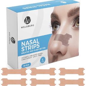 90x Snore Stopper Anti snoring Nasal Strips for Men Women, Better Sleep, Nose Strips Size L
