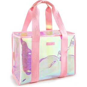 Milan Chiva Large Beach Tote Bag for Women Waterproof Sandproof Iridescent Clear Tote