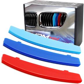 iJDMTOY Exact Fit M-Color Grille Insert Trims Compatible with BMW F10 F11 5 Series 528i 535i 550i with Standard Center Chrome Kidney Grill (10 Beams), NOT 12-Beam Black Grille