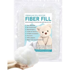 FIVEIZERO 300g /10.5oz Polyester Premium Fiber Fill - Bulk Polyfill for Pillow Stuffing,Crochet and Couch Cushions,Plush Toys,Safe for Kids and Pets,No Fluorescent Agents or Bleach