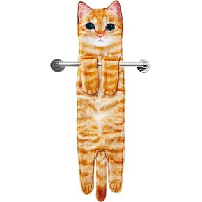 AGRIMONY Cat Funny Hand Towels for Bathroom Kitchen- Cute Decorative Cat Mom Dad Decor Hanging Face Towel Absorbent Soft- Easter Mothers Day Birthday Housewarming Funny Gifts for Women Mom Cat Lovers