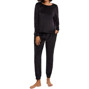 Women's Velvet Tracksuit Long Sleeve Soft Pajama Sets Sleepwear 2 Piece Lounge Set with Pockets Cuffed Style