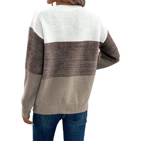 SISKIN Colorblock Sweater Women,Cotton Sweaters for Women,Striped Sweater,Winter Sweaters for Women,Womens Winter Sweaters