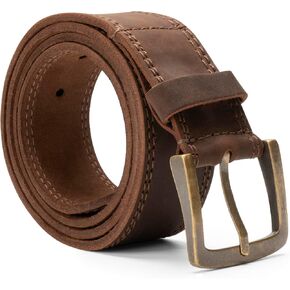 Hide & Drink, Rustic Handmade Full Grain Leather Men's Belt, Two Row Stitch Stylish Design - Everyday Belts for Men in Kuwait