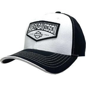 Harley-Davidson Men's Publicity Embroidered Adjustable Baseball Cap, Black/White