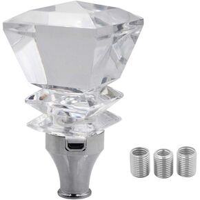 Sakali Crystal Diamond Shape Car Gear Stick Shift Shifter Knob Universal fit for Most Manual Transmission or Automatic Transmission Without Lock Button, Activated Multi-Color LED Light Illuminated