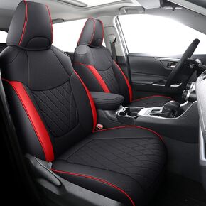 LUCKYMAN CLUB Rav4 Leatherette Seat Covers, fit for 2019-2024 Toyota Rav4 XLE LE XLE Premium Limited Base SUV(2019-2024 RAV4(Not for Adventure and TRD-Off), Black&Gray)