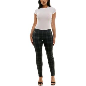 Zac & Rachel Women's Pull on Compression Ponte Legging Pant with Metal Tab Detail