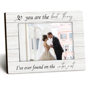 Engagement 4x6 Picture Frame, Just Engaged Gifts, Engagement Gifts for Couples,Wedding Gifts for Newlyweds Bride Groom, Engagement Picture Photo Frames for Desk Decor