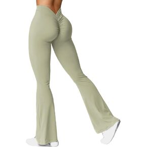 VOYJOY V-Back Scrunch Flares طماق الصالة الرياضية تجريب رفع مشاعل بانت V-Back غنيمة الجوارب