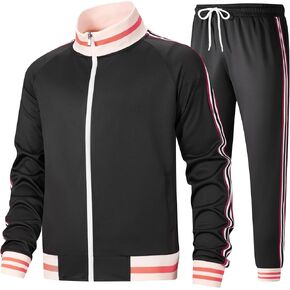 Men's Track suits Sets Long Sleeve Full-zip Sweatsuit Active Jackets and Pants 2 Piece Outfits TZ-1-3XL