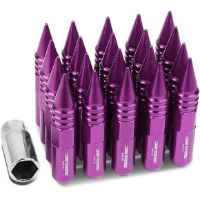 DNA MOTORING LN-ZTL-9030-15-RD 20Pcs Open/Closed End Style M12 x 1.5 20mm OD/107mm Height Wheel Lug Nuts w/Deep Drive Extension, Red