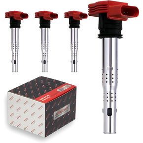 Set of 4 Ignition Coil Pack Compatible with Audi A3 A4 A5 A6 Q5 SQ5 Q7 S4 S5 TT TTS, MK5 MK6 GTI Jetta VW Passat Rabbit CC Tiguan 2006 2007 2008 2009 2010 2011 2012 2013 2014 2015 2016 Replace UF529
