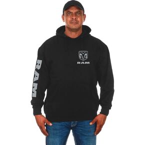 JH DESIGN GROUP Men’s Dodge Ram Classic Black Pullover Hoodie Sweatshirt (US, Alpha, X-Large, Regular, Regular, Black)