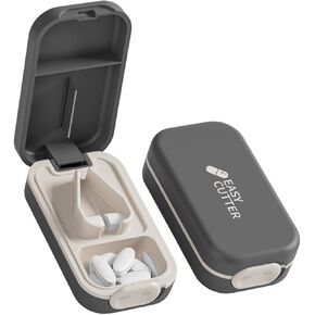 Pill Cutter Splitter for Small or Large Pills with Safety Lock - Accurate and Easy Travel-Friendly Design for Daily Use (Purple)