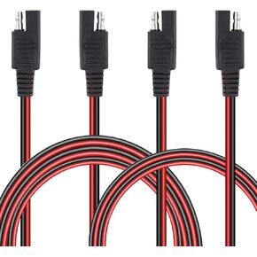 Hilitchi 2 Pcs 3FT 6FT 18 Gauge SAE to SAE Extension Cable Quick Disconnect Wire Harness 2 Pin Quick Disconnect Extension Wire Automotive Extension Cable