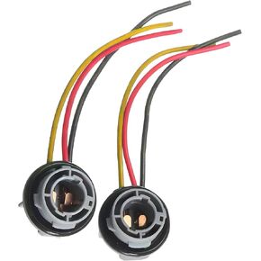 1157 LED Bulb Socket Plug, 180 Degree Sensitive Contact Signal Light Socket Wiring Harness, Socket Extension Harness Adapter, for Most Cars (Gray)