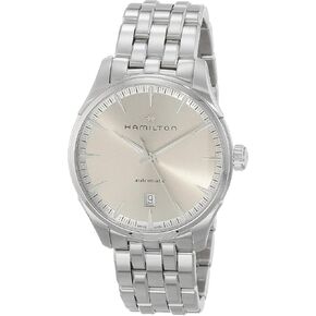 Hamilton Watch Jazzmaster Swiss Automatic Watch 40mm Case, Beige Dial, Silver Stainless Steel Bracelet (Model: H32475120)