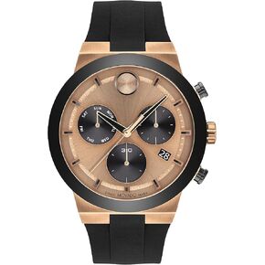 Movado Bold Fusion Men's Watch - Swiss Quartz Chronograph Movement, Silicone Strap - 5 ATM Water Resistance - Luxury Fashion Timepiece for Him - 44.50mm