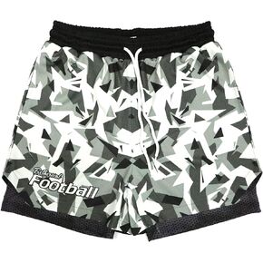 Men's Quick Dry 2 in 1 Athletic Basketball Shorts Sports Training Gym Workout Running Shorts with Pockets Liner