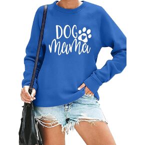 MK Shop Limited Dog Mom Sweatshirt For Women Cute Dog Paw Graphic Long Sleeve Pullover Blouse（S-2XL）
